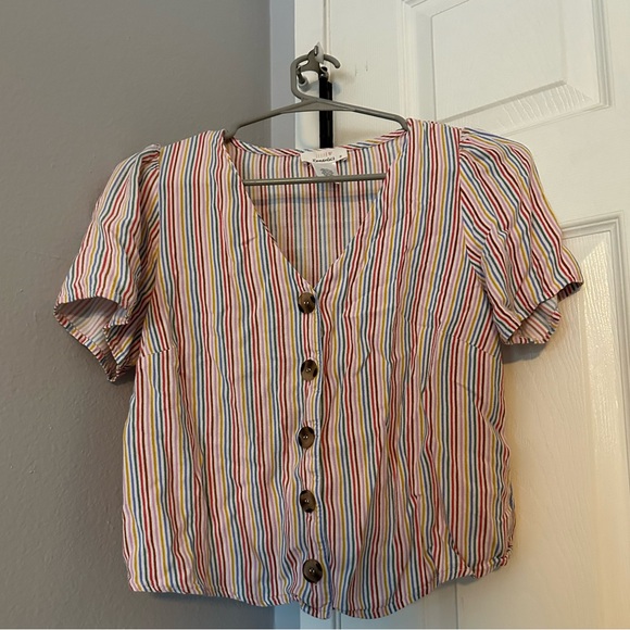 Striped Tee Shirt Blouse - Picture 1 of 3
